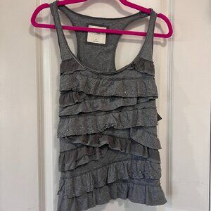 Abercrombie & Fitch Ruffle Racer Tank Grey NWT Medium
